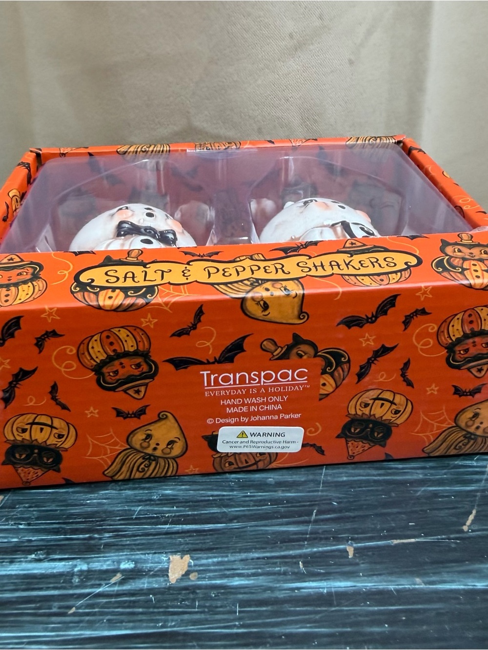 Johanna Parker Gus Ghost Salt & Pepper Shaker Halloween NEW - Picture 4 of 4